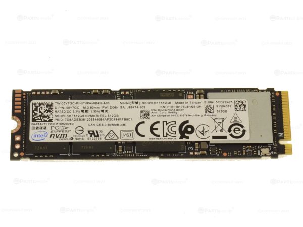 Used Intel 512GB NVMe PCIE SSD Hard Drive M.2 2280 Card 512GB 5Y7GC Discount